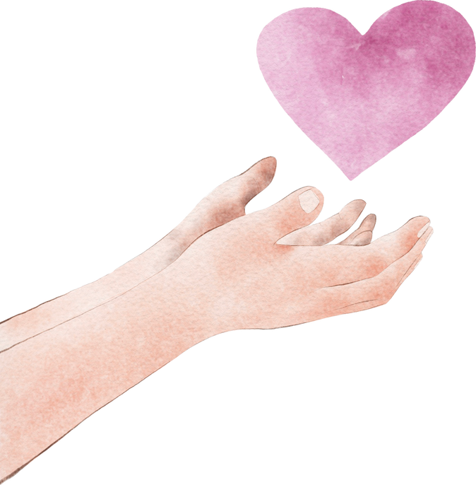 Hand with Heart Illustration